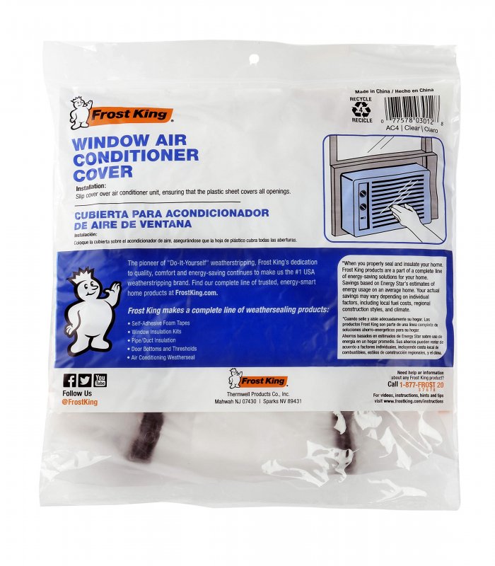 Frost King Inside Window Air Conditioner Cover 1 Silver