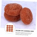 Doitool 12pcs Cleaning Ball Brass Sponge Tip Cleaner Clean Of Soldering Metal Dish Scrubber Stainless Steel Sponges Scourer