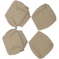 4 Pcs Brown Articifial Leather Seat Cover Front Driver And Passenger Side Bottom Top Lean Back Replacement For F150 2004-2008 