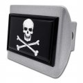 Elektroplate Pirate Skull And Cross Bones Flag All Metal Brushed Chrome Hitch Cover For Trucks Suvs Fits Standard 2 Trailer