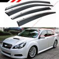 Chrome Trim Clip-on Window Visor Rain Guard Deflector Vent Shade Compatible With For 2010-2014 Subaru Legacy 4 Door Sedan