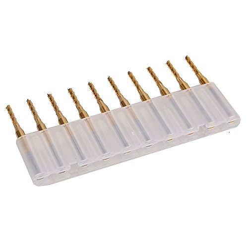 10pcs 2 0mm 1 8 Shank Engraving Bit Titanium Coating End Mill Pcb Cut Tool