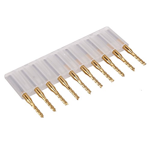 10pcs 2 0mm 1 8 Shank Engraving Bit Titanium Coating End Mill Pcb Cut Tool
