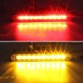 Partsam 2pcs 6 5 Double Face Truck Semi Trailer Light Bars 10led Red Amber Clear Lens Waterproof With Studs Sealed Dual Led