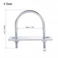 Uxcell Round U-bolts 4 Sets 1 97 50mm Inner Width 80mm Length Steel M6 With Nut Plate Washer