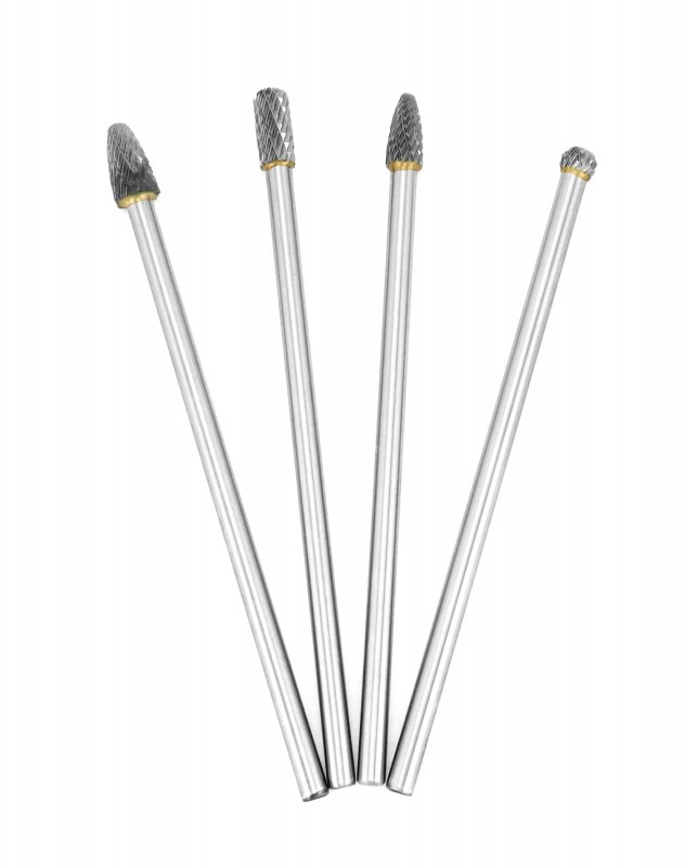 4pcs 6 In Long Shank Tungsten Carbide Burr Set 6mm Versatile Tool For Mold Manufacturing Chamfering Metal Wood Carving Grinding