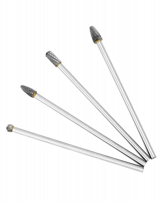 4pcs 6 In Long Shank Tungsten Carbide Burr Set 6mm Versatile Tool For Mold Manufacturing Chamfering Metal Wood Carving Grinding
