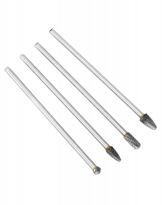4pcs 6 In Long Shank Tungsten Carbide Burr Set 6mm Versatile Tool For Mold Manufacturing Chamfering Metal Wood Carving Grinding
