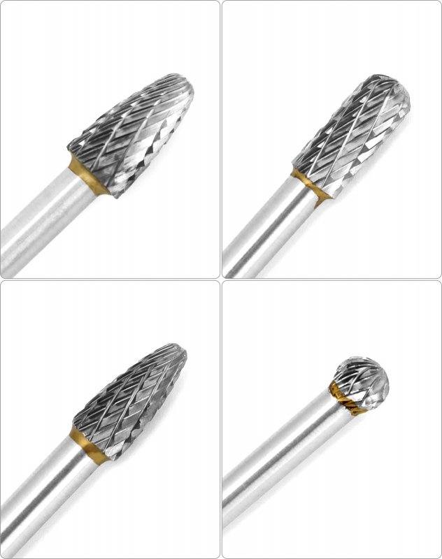 4pcs 6 In Long Shank Tungsten Carbide Burr Set 6mm Versatile Tool For Mold Manufacturing Chamfering Metal Wood Carving Grinding
