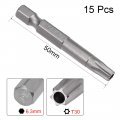 Uxcell 15 Pcs T30 Magnetic Torx Screwdriver Bits 1 4 Inch Hex Shank 2-inch Length S2 Security Tamper Proof Screw Driver Kit