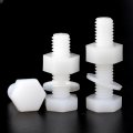Hscrstar White Full Thread Nylon Metric Large Size 70mm-150mm Hexagonal Head Bolt Nut Washer 80mm M6 10sets