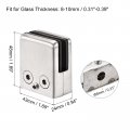 Uxcell Glass Clamp 4pcs Adjustable 8-10mm Thickness 48x43mm 304 Stainless Steel Flat Back Square Bracket Clip For Balustrade