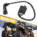 X Autohaux Ignition Coil For Yamaha Big Bear 400 Yfm400a Yfm400 Yfm400f 4x4 2000-2012 Atv Replacement With Spark Plug Cap Black