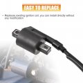 X Autohaux Ignition Coil For Yamaha Big Bear 400 Yfm400a Yfm400 Yfm400f 4x4 2000-2012 Atv Replacement With Spark Plug Cap Black