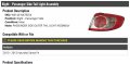 Right Passenger Side Outer Tail Light Assembly Compatible With 2010-2012 Hyundai Santa Fe