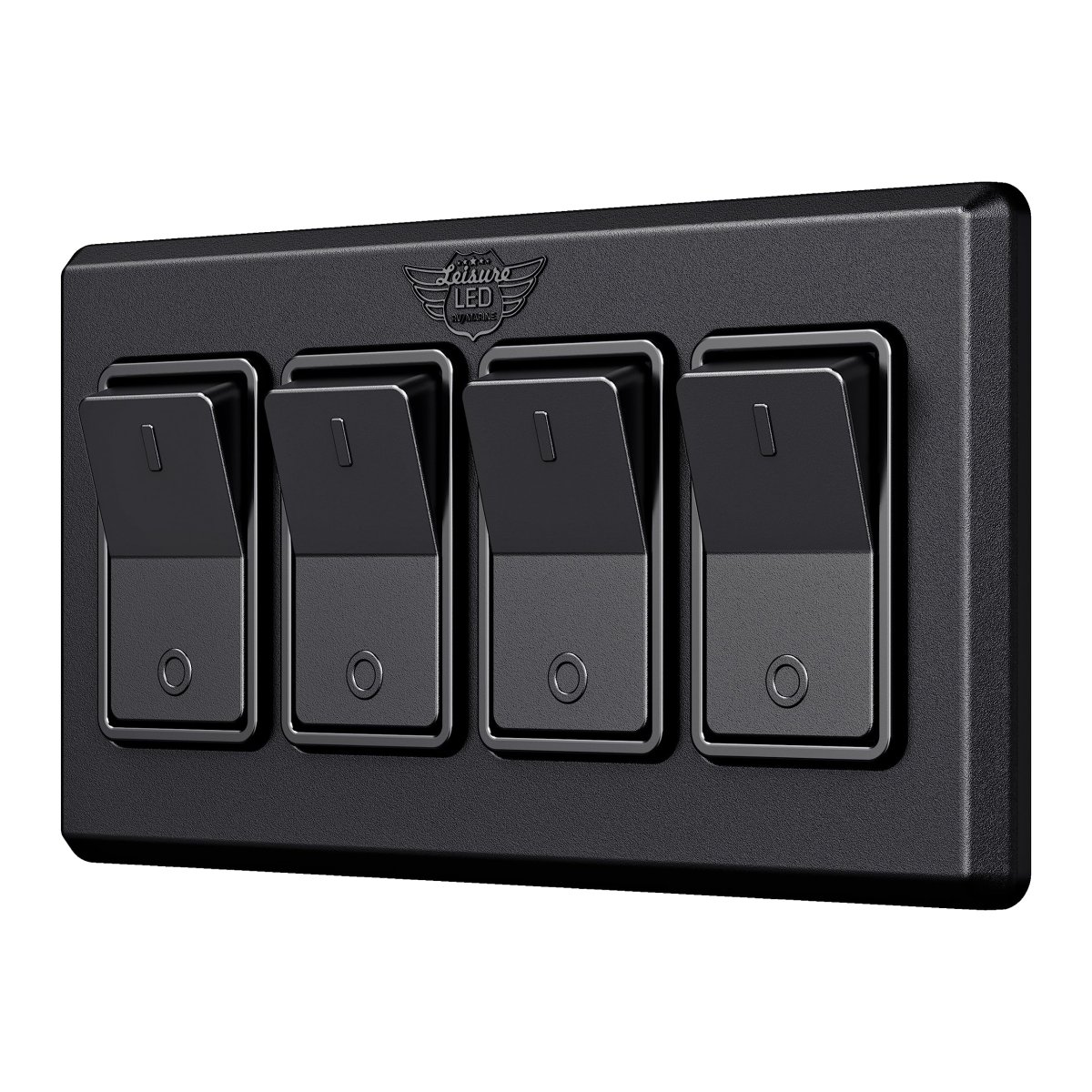 Leisure Led Modern Quadruple Spst On-off Switch With Bezel 12-volt For Rv Trailer Camper Label Sticker Black