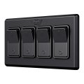 Leisure Led Modern Quadruple Spst On-off Switch With Bezel 12-volt For Rv Trailer Camper Label Sticker Black