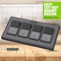 Leisure Led Modern Quadruple Spst On-off Switch With Bezel 12-volt For Rv Trailer Camper Label Sticker Black