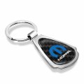 Ipick Image Compatible With Mopar Real Black Carbon Fiber Chrome Metal Teardrop Key Chain Key-ring For Dodge