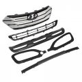 Kuafu Front Upper Lower Grille Compatible With 2013-2016 Hyundai Santa Fe Sport Replacement For Hy1200163 Hy1036118 W Fog Light