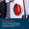 True Mods 4pc 4 Inch Round Led Trailer Tail Lights Dot Certified Stainless Steel Chrome Bezel Connector Plug Included Stop