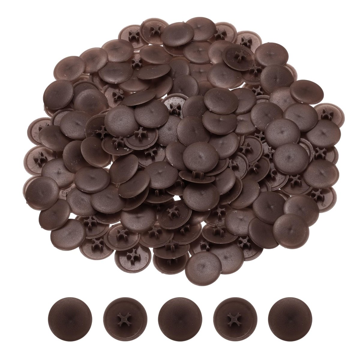 Screw Cap Covers 158pcs 17mm Plastic Self-lock Nut Decoration Cover For Phillips Cam Fitting Self-tapping Dark Coffee