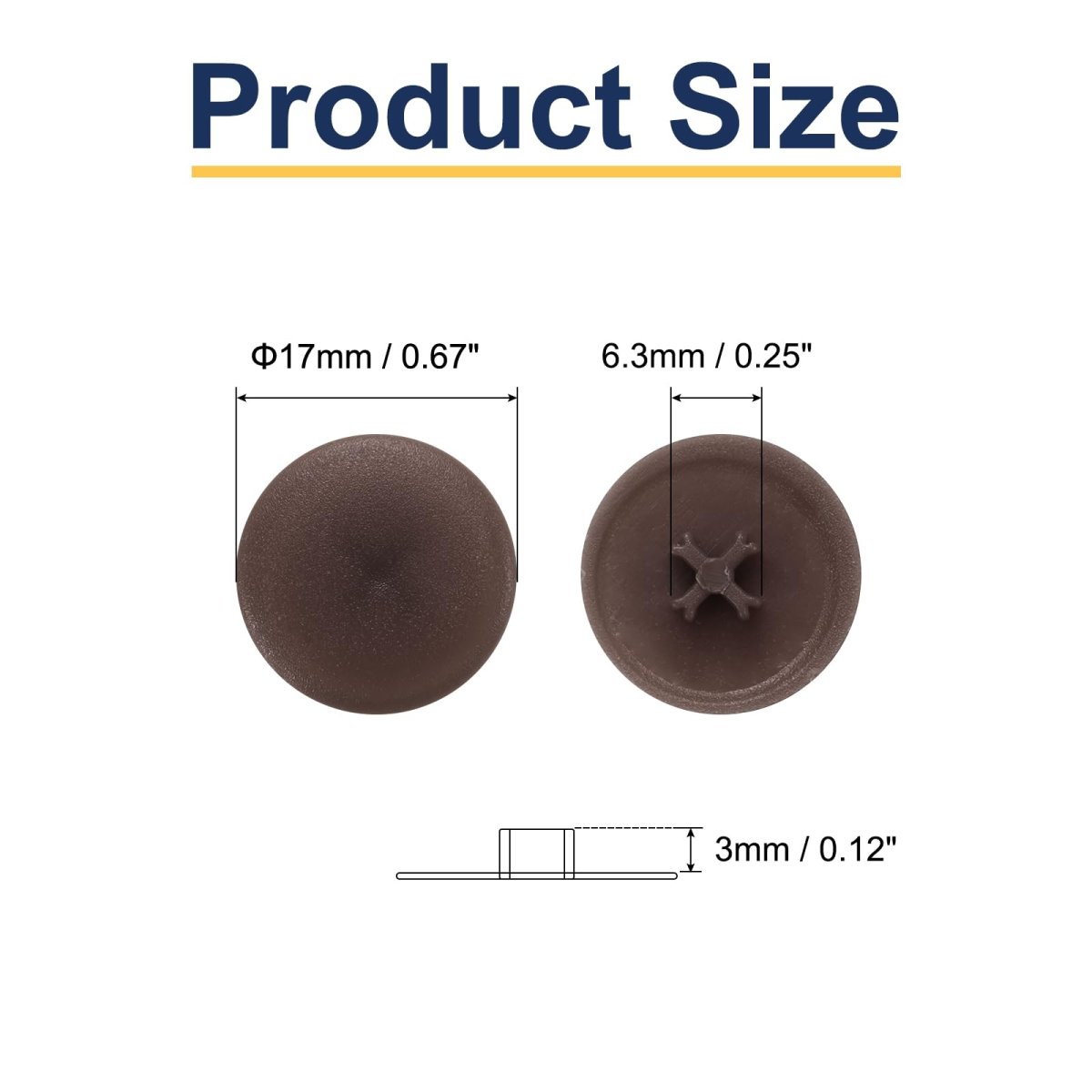 Screw Cap Covers 158pcs 17mm Plastic Self-lock Nut Decoration Cover For Phillips Cam Fitting Self-tapping Dark Coffee