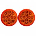 2 Pack 5 In Round Amber Led Clearance Side Marker Lights 13 Diodes Waterproof 12v Sealed For Truck Trailer Rv Asa2513a2-n 