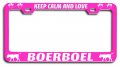 Keep Calm And Love Boerboel Dogs Metal License Plate Frame Heavy Duty Steel Tag Holder For Us Canada Vehicles 12 5 X 6 In 