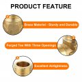 Uxcell Brass Tee Pipe Fitting 1 8 X Npt 3 Way T-connector Coupler Adapter For Gas Transport Connect Pipelines 2pcs