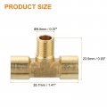 Uxcell Brass Tee Pipe Fitting 1 8 X Npt 3 Way T-connector Coupler Adapter For Gas Transport Connect Pipelines 2pcs