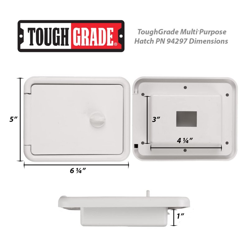 Toughgrade Rv Camper Multi-purpose Hatch Square Hole Back Polar White Pn 94297 1