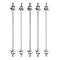 5pcs M4x120mm 304 Stainless Steel Double End Threaded Stud Screw Bolt With Nuts Square Flat Washers Spring For House 