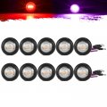 Partsam 10pcs Dual Color 3 4 Round Led Marker Light Red To Purple Auxiliary Side Clearance Tail Indicators With Bullet Plug For 