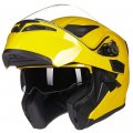 Motorcycle Dual Visor Flip Up Modular Full Face Helmet Dot Model Ilm-902 Yellow Large Anti Scratch Fog Wide View For Street 