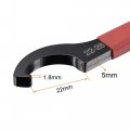 Uxcell C Hook Spanner Wrench Collet Chuck For 22-26mm Round Nut With Red Non-slip Handle