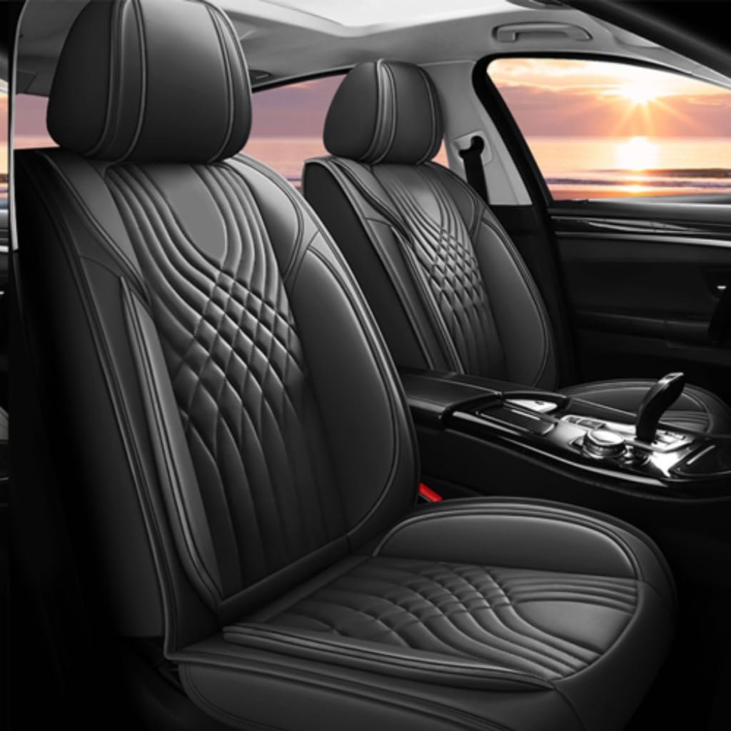 Universal Leather Car Seat Covers Full Set For 5 Seats Waterproof Faux Front And Rear Cushion Protectors Most Cars Trucks Suvs