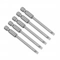 Uxcell 5 Pcs 4mm Slotted Tip Magnetic Flat Head Screwdriver Bits 1 4 Inch Hex Shank 3-inch Length S2 Power Tool