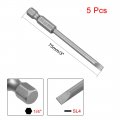 Uxcell 5 Pcs 4mm Slotted Tip Magnetic Flat Head Screwdriver Bits 1 4 Inch Hex Shank 3-inch Length S2 Power Tool