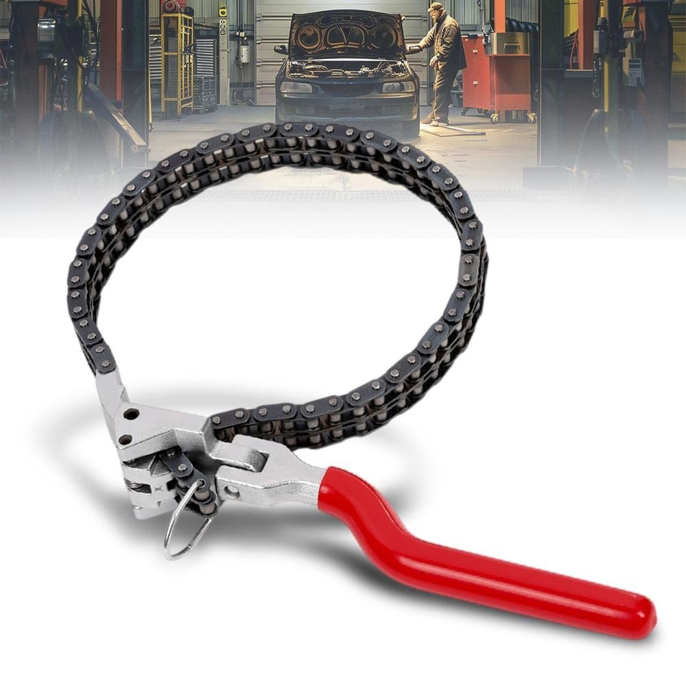 Heavy-duty Ratcheting Chain Wrench Fit Oil Filter Change Pipe Fittings 60-160mm Black