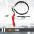 Heavy-duty Ratcheting Chain Wrench Fit Oil Filter Change Pipe Fittings 60-160mm Black