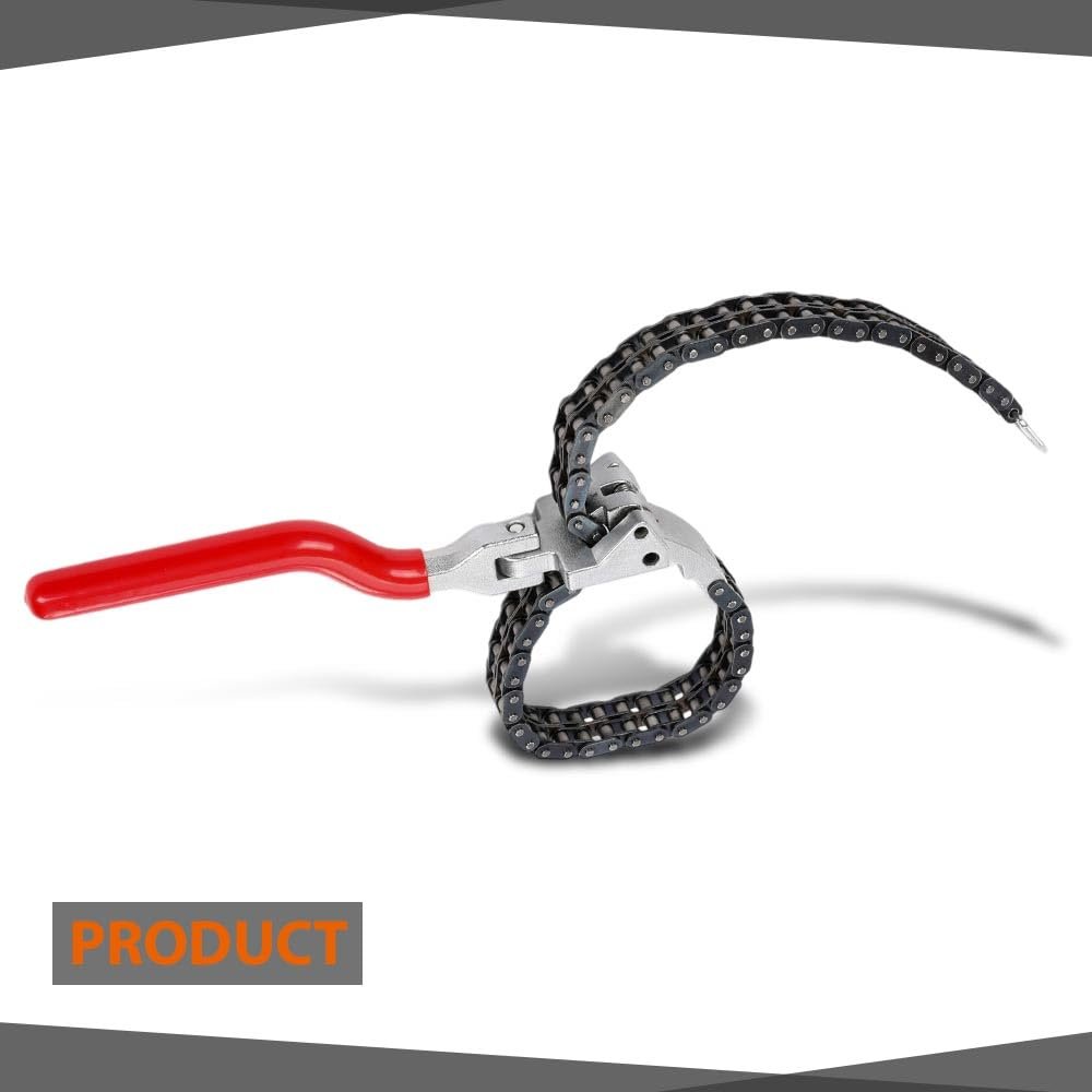Heavy-duty Ratcheting Chain Wrench Fit Oil Filter Change Pipe Fittings 60-160mm Black