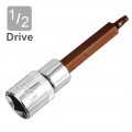 Uxcell 1 2 Drive X T27 Torx Bit Socket S2 Steel Bits Cr-v Sockets 4 Length Use With Ratchet Wrench Slide Bar Extension Rod