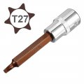 Uxcell 1 2 Drive X T27 Torx Bit Socket S2 Steel Bits Cr-v Sockets 4 Length Use With Ratchet Wrench Slide Bar Extension Rod