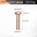 150 Pcs Copper Solid Rivets 0 12 X0 55 Half Round Head Rivet Metal Fasteners For Electrical Applications Leather Diy Craft