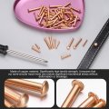 150 Pcs Copper Solid Rivets 0 12 X0 55 Half Round Head Rivet Metal Fasteners For Electrical Applications Leather Diy Craft