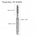 Uxcell 1 8 -40 Bsw Spiral Flute Thread Tap Machineing Hss-cobalt Screw Tapping Tool For Machinist Thread Repair H2 Tolerance