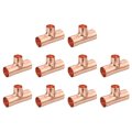 12 7mmx10mmx12 7mm 0 5 X0 31 Copper Reducing Tee Pressure Pipe Fitting Connector For Plumbing Supply And Refrigeration 10pcs 