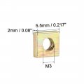 Uxcell Square Nuts M3x5 5mmx2mm Yellow Zinc Plated Metric Coarse Thread Assortment Kit 100 Pcs