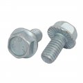Uxcell 20pcs 5 16-18 X 8 Inch Thread Carbon Steel Hex Serrated Head Flange Screw Bolt